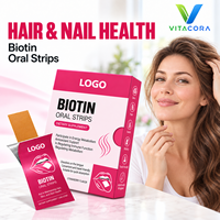 Film oral dissolvable à la biotine et au zinc pour la santé des cheveux, de la peau et des ongles, pour femmes et hommes, OEM ODM, marque privée, Halal, Casher, Végétalien, GMP