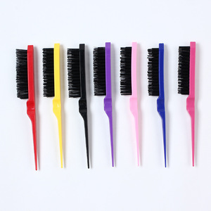 Cepillo de pelo de nailon personalizado al por mayor, cepillo de pelo antiestático de plástico con punta, peine delgado para peinar, herramientas de estilismo - Product Image 4