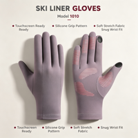 Gants d'hiver en polaire fine pour l'extérieur, doublure intérieure pour le ski, conduite automne-hiver, écran tactile, antidérapants, pour le sport et l'équitation