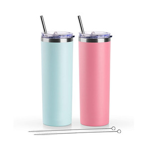 Ensemble de <span class=keywords><strong>20</strong></span> oz en acier inoxydable pour gobelets droits et maigres pour le bureau, isolé sous vide, portable et écologique, individuellement - Product Image 6