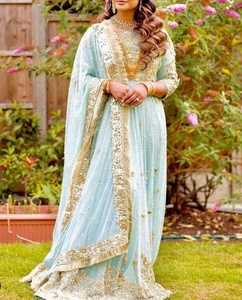 Elegant-Designer of Indian/Pakistani-Party-Wear embroidery work on Stunning Floor Length dress for party & Wedding wear=2020 - Product Image 1