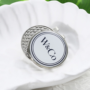 Marqueur de balle de golf magnétique argenté avec clip pour chapeau, en alliage de zinc métallique, personnalisable avec logo de marque commerciale, clips magnétiques pour marqueurs de balle de golf pour chapeau - Product Image 3