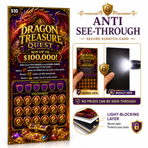 Full Color Digital Printing Offset Paper Winning Lottery <b>Ticket</b> High Security Variable Data Custom Scratch off Lottery Card - Product Image 3