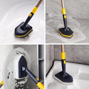 For Multipurpose PP Floor Cleaning <b>Brush</b> with Replaceable Scrubber Pad Long Handle Telescopic Eco-Friendly Tiled Bathroom - Product Image 4