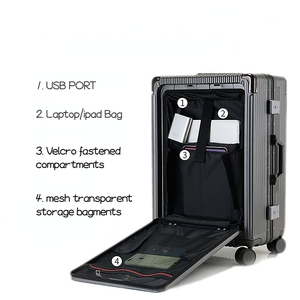 Wholesale Carry on Luggage PC Spinner Trolley Suitcase Cup Hook TSA <strong>Lock</strong> With Laptop Compartment