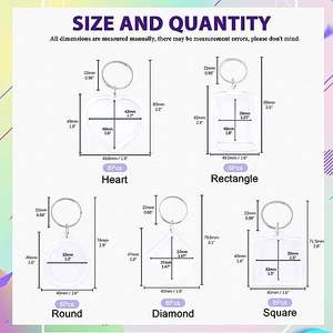 Vente en gros d'usine Cadre photo personnalisé Porte-clés en acrylique transparent Porte-clés vierge - Product Image 2