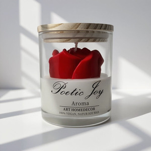 เทียนหอมจากขี้ผึ้งถั่วเหลืองธรรมชาติ เป็นมิตรต่อสิ่งแวดล้อม หรูหรา พร้อมฉลากพิมพ์ลายตามสั่ง บรรจุในขวดแก้ว เหมาะสำหรับสตูดิโอโยคะเพื่อการผ่อนคลาย - Product Image 4