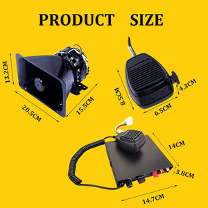 150 डब्ल्यू सीरेन एम्पलीफायर हॉर्न स्पीकर किट वाहन आपातकालीन चेतावनी प्रकाश प्रणाली - Product Image 3