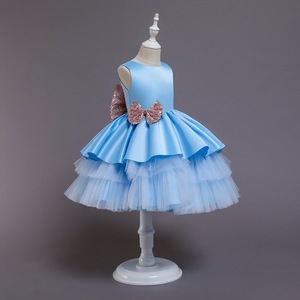 Vestito da Festa per <span class=keywords><strong>Neonata</strong></span> con Decorazione Floreale e Fiocco, Ideale per Compleanni e Feste Tutu - Product Image 6