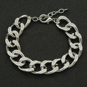 Full of Diamonds Three-dimensional <b>Cuban</b> <b>Chain</b> Necklace, Hipster Popular Cool Personality Necklace Women Tanjing Fashion - Product Image 4