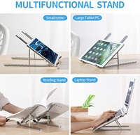 Portable pliable ergonomique en aluminium support pour ordinateur portable Riser réglable support pour ordinateur portable de bureau Compatible bureau à domicile pour tablettes PC