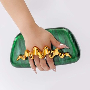 Elegante Pochette <span class=keywords><strong>da</strong></span> <span class=keywords><strong>Sera</strong></span> per Donna in PU, Chiusura Aperta, Portatile e alla Moda, a Forma di Gemma <span class=keywords><strong>Nera</strong></span> Onice, Borsa <span class=keywords><strong>da</strong></span> Donna - Product Image 4