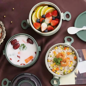 Hot Portable 304 Stainless Steel Multi-Layer Round Bento Lunch Box with Handle Popular Among Adults and Students - Product Image 5
