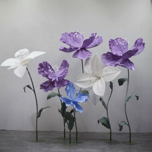 Vibrant Multi Color Giant Poppy Set Oversized <b>Handmade</b> <b>Paper</b> Flower For Wedding Event Backdrop - Product Image 2