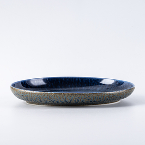 Assiettes creuses en céramique bleues à bord oblique pour restaurant, fabricant de céramique, hôtel, café, brunch, restauration fine, salade - Product Image 5