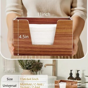 กล่องใส่กระดาษทิชชูไม้ สีไม้ธรรมชาติ ที่ใส่กระดาษเช็ดปากไม้เนื้อแข็ง สำหรับใช้ในบ้าน ห้องน้ำ โรงแรม ร้านอาหาร ห้องนั่งเล่น - Product Image 4