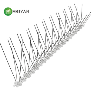 MEIYAN Pointes anti-oiseaux en acier inoxydable massif avec base en PC, solution écologique de lutte contre les nuisibles pour pigeons, moineaux, corbeaux, pour toits, clôtures et rebords extérieurs - Product Image 1