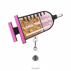 Insigne d'infirmière bobine paillettes acrylique rétractable et rotatif porte-ID avec clip de ceinture pour le personnel hospitalier - Product Image 5