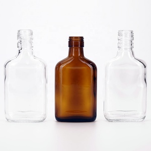 Vista 200ml 375ml 500ml Rỗng Nordic Vodka Glass Rượu Flask chai hình bầu dục trắng Ice Wine Bottle với vít cap - Product Image 5