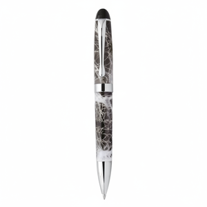 Penna a Sfera in Metallo Grigio Marmorizzato 1.0mm, Corpo in Ottone con Materiale Gommato, Logo Personalizzato, Design Originale e Accattivante per Scrittura Promozionale - Product Image 2