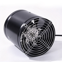 Ventilateur de gaine en ligne à faible bruit et haut débit d'air, extracteur d'air métallique avec support et grille pour sous-sol, garage, grenier, cuisine
