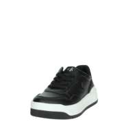 Calvin Klein Baskets lacées à plateforme pour enfants Semelle intermédiaire EVA rembourrée en cuir véritable noir Semelle extérieure en caoutchouc Taille 30