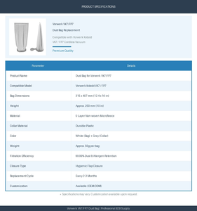 Nouveaux sacs d'aspirateur en fibres écologiques de haute qualité 2025 pour pièces sans fil Vorwerk <span class=keywords><strong>Kobold</strong></span> FP7 VK7 - Product Image 3