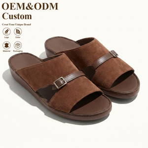 Chaussures pour hommes en cuir véritable faites à la main SHIKOL, vente en gros personnalisée, pour Thobe, chaussures traditionnelles du Golfe, sandales arabes, Dubaï - Product Image 1