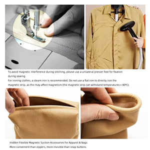 แถบแม่เหล็กซิป N52 NdFeB แรงดูดสูง สำหรับปิดกระเป๋า ติดเสื้อผ้า ผ้าม่าน และผ้าคลุม - Product Image 3