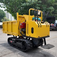 All Terrain Mini Crawler Truck 1 Ton Rupsdumper Met Sterke Tractie voor Modderige Hellingen, Boomgaarden en Bouwplaatsen