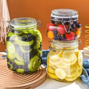 Pot en verre hermétique pour cornichons <span class=keywords><strong>de</strong></span> 500 ml et 750 ml, stockage pratique pour la cuisine et indispensable pour la préparation <span class=keywords><strong>de</strong></span> cornichons <span class=keywords><strong>maison</strong></span> - Product Image 3