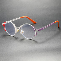 Nouvelles lunettes de lecture rétro rondes en métal ajouré pour femmes, anti-lumière bleue, pour myopie, à la mode