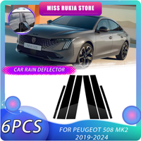 Convient pour Peugeot 308 408 508L 2008-2024, Garniture de Fenêtre Modifiée, Cache de Montant de Cadre de Porte Latérale, Autocollant de Montant Central Noir Brillant