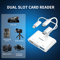 FIDECO transferencia de alta velocidad 3 en 1 USB TF lector de tarjetas SD compatible con OTG Lightning Micro tipo C Estación de lector multipuerto para Iphone