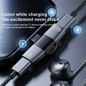 Adaptateur Répartiteur Audio OTG Double <span class=keywords><strong>USB</strong></span> Type <span class=keywords><strong>C</strong></span> PD 15W pour Casque et <span class=keywords><strong>Jack</strong></span> Type <span class=keywords><strong>C</strong></span>, Compatible iPhone 17 Pro Max Samsung Xiaomi - Product Image 4