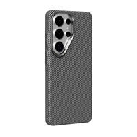JOYPORODO B357 Étui magnétique tendance en PC avec autocollants aquatiques pour Samsung S23 S24 S25 Ultra, coque de téléphone antichoc à texture fibre de carbone