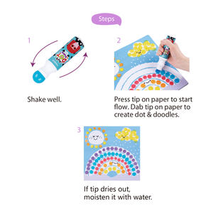 Wasbare Dot Painting Kids Art Tekening Verf Set Handwerk Speelgoed Voor Kind 12 Kleur Marker Pennen Met 30 Pagina 'S Kleurboek - Product Image 3