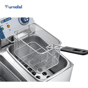 Freidora Industrial de Mostrador FURNOTEL, Freidora Eléctrica de Papas Fritas Tipo McDonald's, Máquina Freidora de 2 Canastas y 8L (En Stock) - Product Image 2