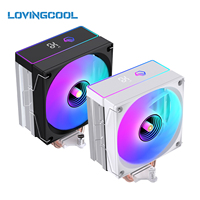 Ventilateur de refroidissement CPU LOVINGCOOL 12cm ARGB Tower 4 caloducs en cuivre Écran de température miroir Prêt à l'emploi OEM Stock disponible Intel AMD Gaming Desktop