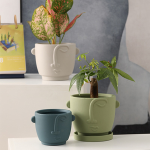 Design unique en forme de <span class=keywords><strong>visage</strong></span> décoration de balcon pour la maison jardinière succulente pots de fleurs en <span class=keywords><strong>terre</strong></span> <span class=keywords><strong>cuite</strong></span> personnalisés - Product Image 2