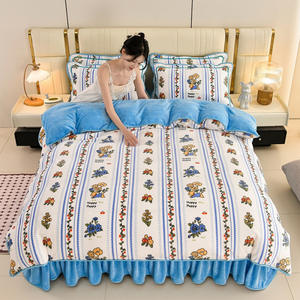 ผ้าขนสัตว์นมหนาชุดเจ็ดชิ้นป้องกันไฟฟ้าสถิตย์ไม่หลุดร่วงปลอกหุ้มผ้านวมคุณภาพสองด้าน - Product Image 5