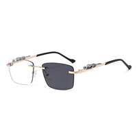Gafas Fotocromáticas con Protección Anti Luz Azul, sin Montura, para Computadora, Rectangulares, para Exteriores, UV400, para Hombre y Mujer