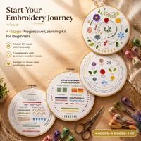 Kit de broderie DIY, cadeau pour les femmes, les amateurs d'art, kit de bricolage personnalisé avec des outils professionnels, fils colorés, Noël, anniversaire