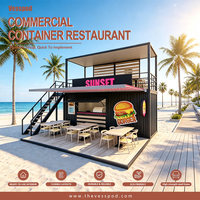 Kiosque de restaurant en structure de conteneur en acier préfabriqué respirant Vesspod, design moderne, faible coût, durée de vie de 20 à 30 ans