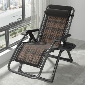 <span class=keywords><strong>Chaise</strong></span> <span class=keywords><strong>longue</strong></span> zéro gravité pliable en métal et rotin PE, réglable, pour extérieur, piscine, plage et loisirs - Product Image 3