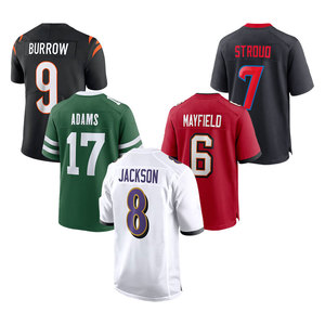 قمصان كرة القدم الأمريكية الجاهزة للشحن، مطرزة بأرقام اللاعبين: 1 هيرتس، 26 باركلي، 15 ماهومز، 22 هاريس، 10 نيكس، قمصان مخصصة - Product Image 4