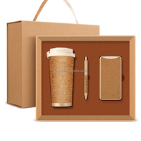 Coffret cadeau d'entreprise personnalisé Tasse, stylo, chargeur externe avec logo, paille de blé, souvenirs promotionnels coffret cadeau commercial de luxe pour les clients