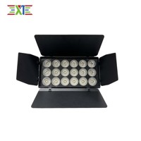 Luz LED Plana XJ 18x12W RGBW 4 en 1 con Puertas de Barn Door, Mezcla de Color Uniforme, Iluminación DMX512 para Escenarios, Estudios y Transmisiones de TV