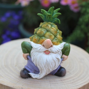 Stile creativo cartone animato <span class=keywords><strong>ananas</strong></span> nano figurina in miniatura decorazione da giardino in resina artigianale giardino all'aperto e cortile regalo - Product Image 6