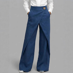 2026 Spring Summer European American Cotton <strong>Linen</strong> Straight Leg Pants Trendy Versatile Casual Long <strong>Trousers</strong> for <strong>Women</strong> - Product Image 4